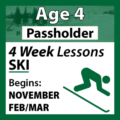 4-Week Ski Programs Age 4 - Passholder