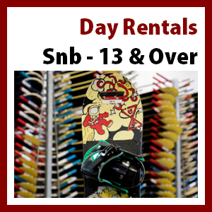 13 & up Snowboard Rental Package